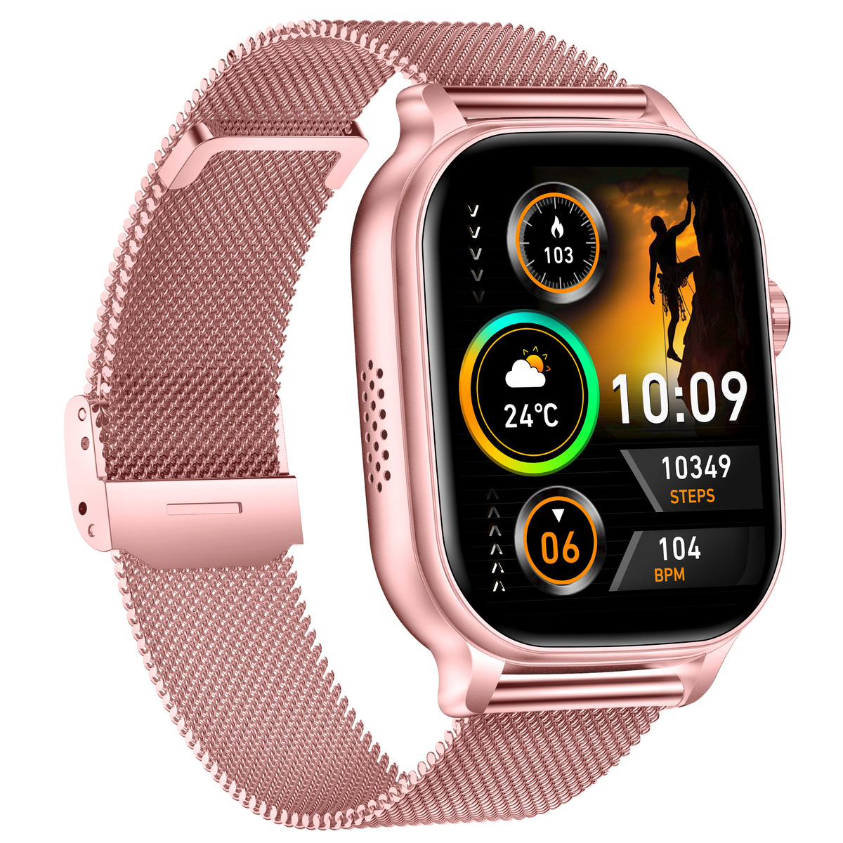 Смартгодинник UWatch Smart Energy Sakura Steel з Bluetooth-дзвінками, рожевий, 2 ремінці — фото 2