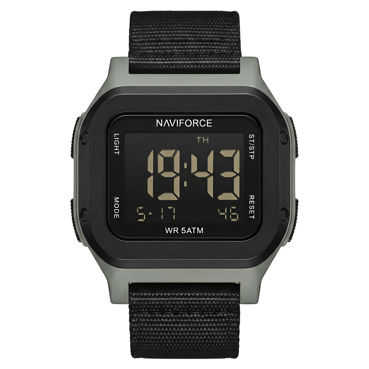 Чоловічий годинник Naviforce Cube Strong Nylon 2488 з двома ремінцями, сірий — фото 1