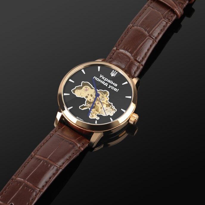 Чоловічий годинник Besta Skeleton Gold Black Dial з автозаводом, 44 мм — фото 5
