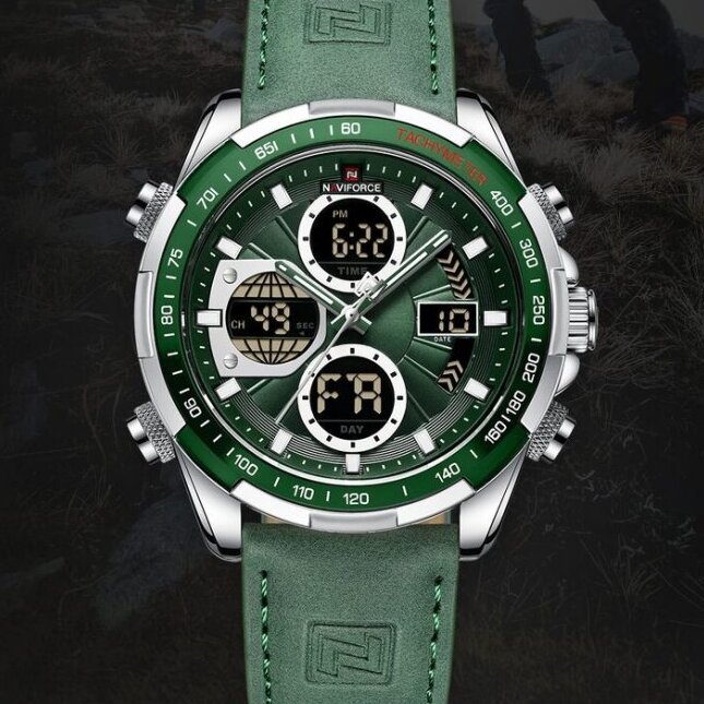 Чоловічий годинник Naviforce Fly ArmyGreen 9545 з японським кварцовим механізмом Seiko — фото 10