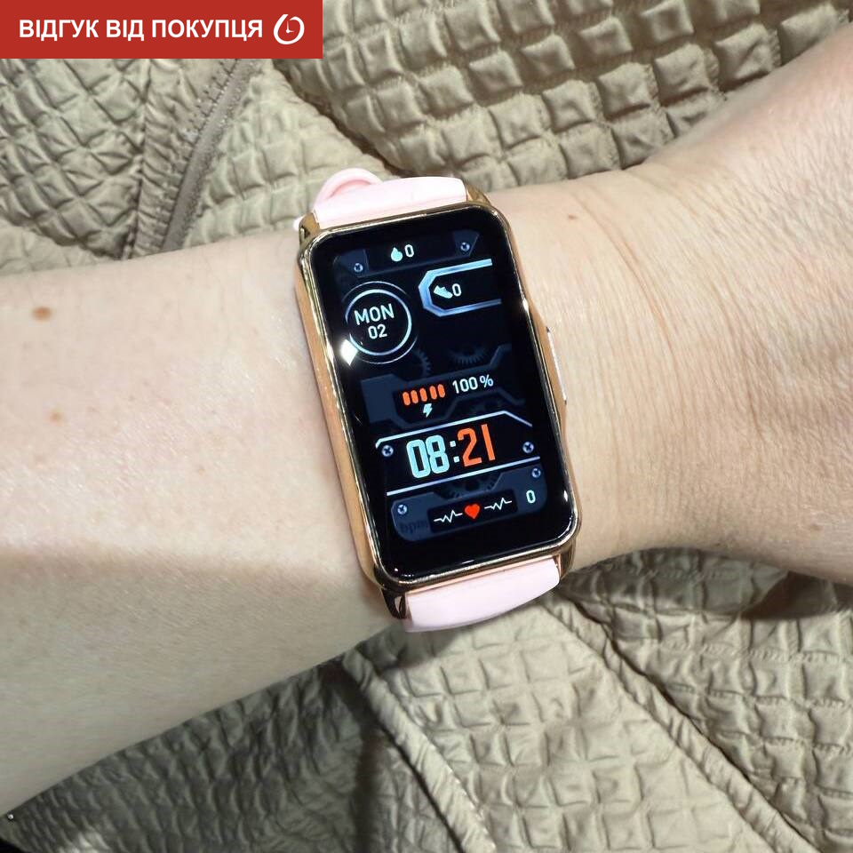 UWatch Smart Mioband Nano+ Pink фітнес-браслет OLED 1,47 з 2 ремінцями — фото 9
