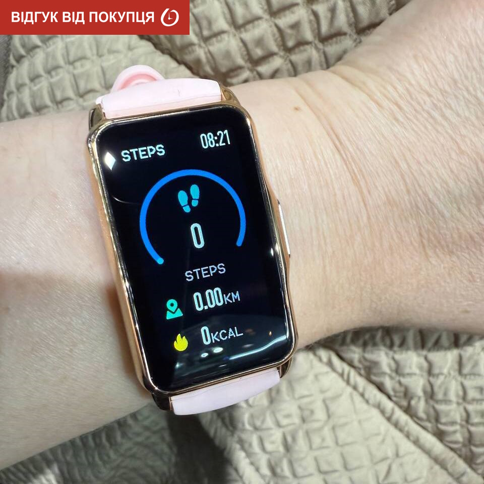 UWatch Smart Mioband Nano+ Pink фітнес-браслет OLED 1,47 з 2 ремінцями — фото 10