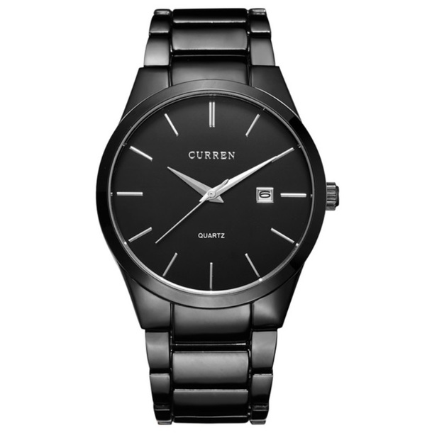 Чоловічий годинник Curren Adam 2406 чорний зі сталевим браслетом — фото 2