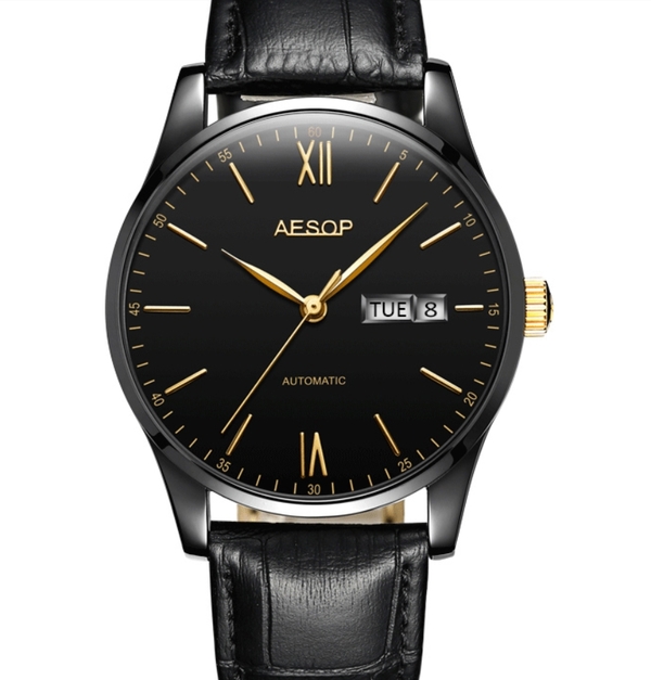 Чоловічий механічний годинник Aesop Black Edition 8904 з автопідзаводом, 40 мм — фото 3