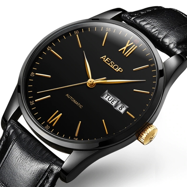 Чоловічий механічний годинник Aesop Black Edition 8904 з автопідзаводом, 40 мм — фото 1