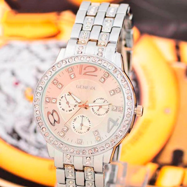 Жіночий годинник Geneva Silver 1320 зі сталевим браслетом, срібний — фото 8