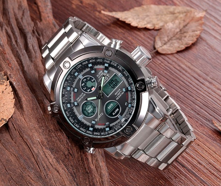 Чоловічий годинник AMST Mountain Steel 1241 зі сталевим браслетом, 50 мм — фото 10