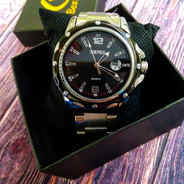 Чоловічий годинник Skmei Robby Elastic Black 2284 з датою та 2 ремінцями — фото 6