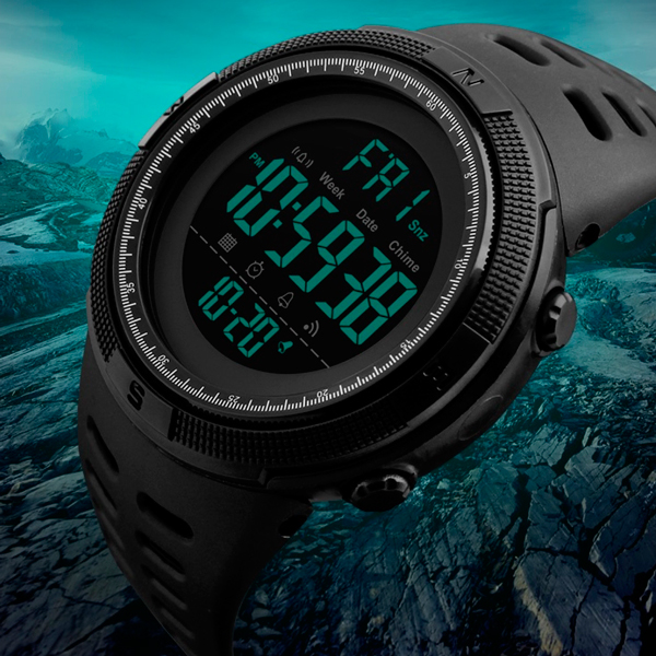 Спортивний годинник Skmei Amigo II 1251 чорний, цифровий, 5 атм — фото 10