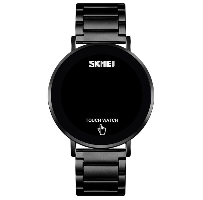 Чоловічий годинник Skmei Light 1252 з цифровим циферблатом і чорним сталевим ремінцем — фото 2