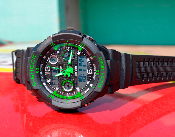 Skmei S-Shock Green 0931 чоловічий спортивний годинник 5 ATM — фото 8
