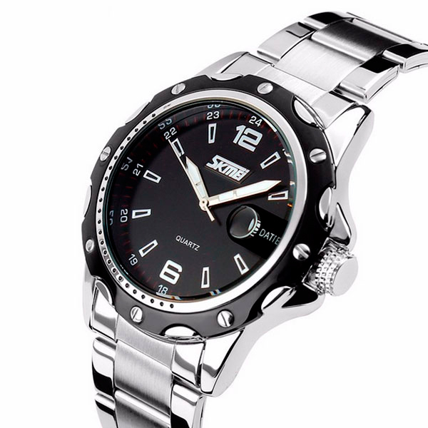 Чоловічий годинник Skmei Robby Elastic Black 2284 з датою та 2 ремінцями — фото 4