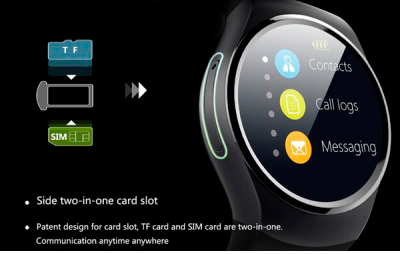 Смартгодинник UWatch Smart KW18 Black із Sim-картою, пульсометром і Bluetooth 4.0 — фото 6