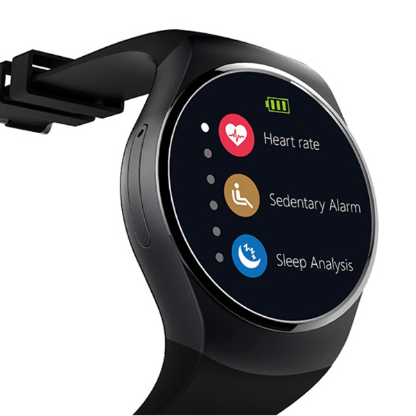 Смартгодинник UWatch Smart KW18 Black із Sim-картою, пульсометром і Bluetooth 4.0 — фото 1