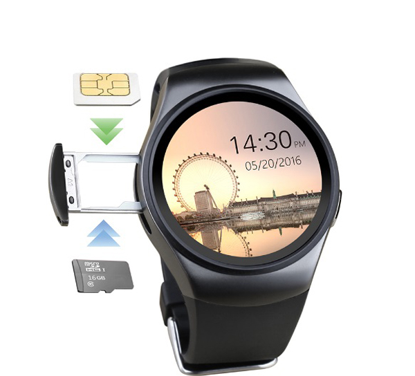 Смартгодинник UWatch Smart KW18 Black із Sim-картою, пульсометром і Bluetooth 4.0 — фото 4